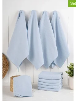 10er-Set: Geschirrtücher in Hellblau