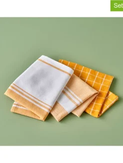 3er-Set: Geschirrtücher "Juno" in Gelb/ Weiß - (L)65 x (B)45 cm