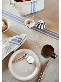 2er-Set: Geschirrtücher ''Linu'' in Beige/ Blau - (L)45 x (B)45 cm