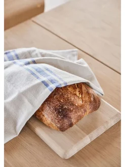 2er-Set: Geschirrtücher ''Linu'' in Beige/ Blau - (L)45 x (B)45 cm