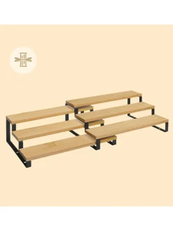 2er-Set: Gewürzregale in Hellbraun/ Schwarz