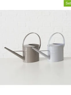 2er-Set: Gießkannen "Moldura" in Lila/ Grau - (B)43 x (H)25,5 x (T)13 cm