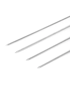 4er-Set: Grillspieße "Easy Grill" in Silber/ Hellbraun - (L)43 cm