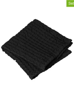 2er-Set: Gästehandtücher "Caro" in Schwarz - (L)30 x (B)30 cm