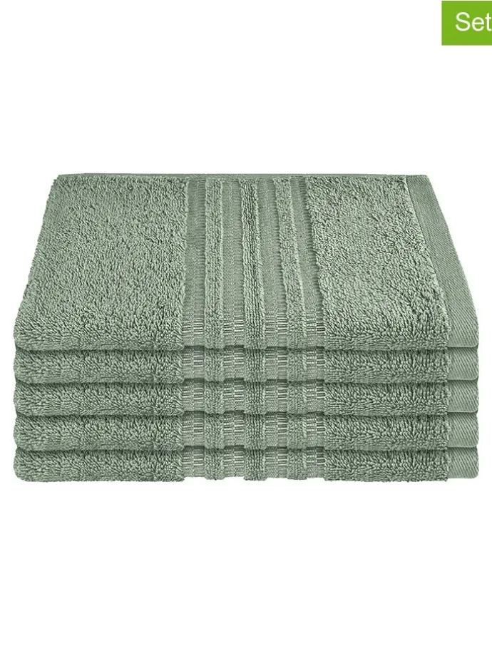 5er-Set: Gästehandtücher "Milano" in Hellgrün