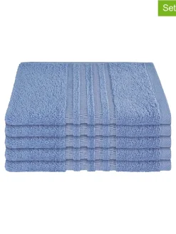 5er-Set: Gästehandtücher "Milano" in Blau