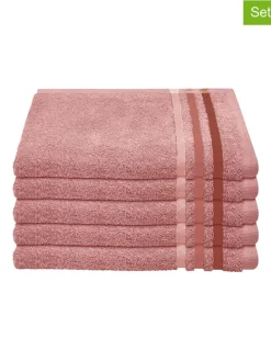 5er-Set: Gästehandtücher "Skyline" in Rosa