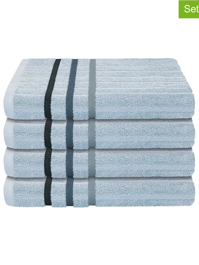 4er-Set: Handtücher "Ohio" in Hellblau