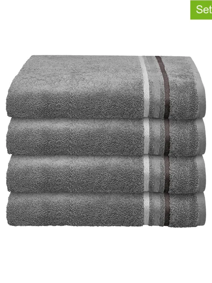 4er-Set: Handtücher "Skyline" in Anthrazit