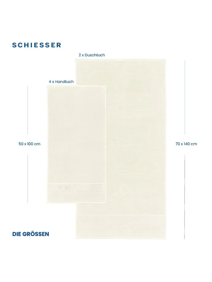 4er-Set: Handtücher "Turin" in Creme