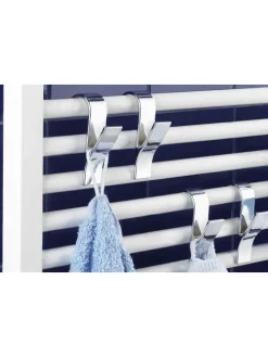 4er-Set: Handtuchhaken in Silber - (H)10,5 cm