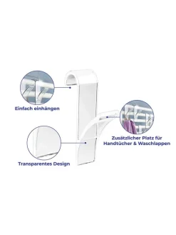6er-Set: Handtuchhaken in Transparent - (H)10,5 cm