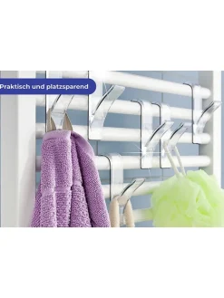 6er-Set: Handtuchhaken in Transparent - (H)10,5 cm