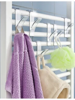 6er-Set: Handtuchhaken in Transparent - (H)10,5 cm