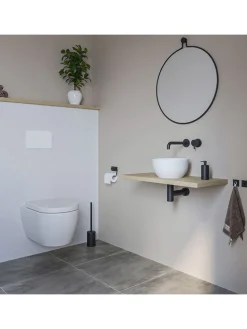 2er-Set: Handtuchhaken ''Square'' in Schwarz - (B)4,5 x (H)4,5 x (T)2,7 cm