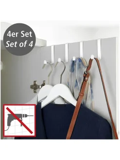 4er-Set: Handtuchheizkörper-Haken in Weiß