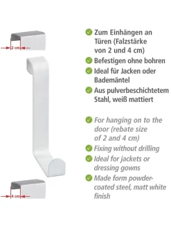 4er-Set: Handtuchheizkörper-Haken in Weiß