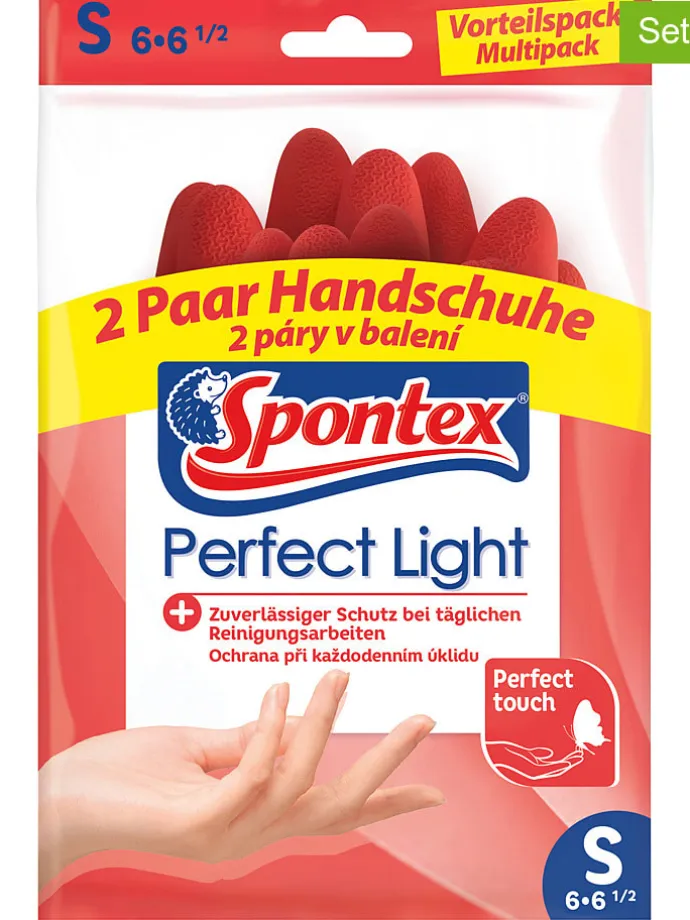 7er-Set: Haushalts- Schutzhandschuhe in Rot, je 2 Paar