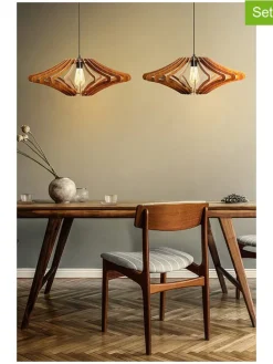 2er-Set: Hängeleuchten in Hellbraun - Ø 47 cm