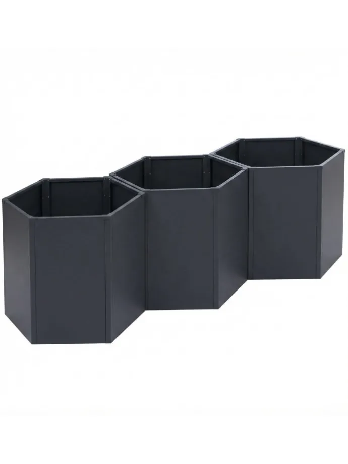 3er-Set Hochbeet P64, Anthrazit