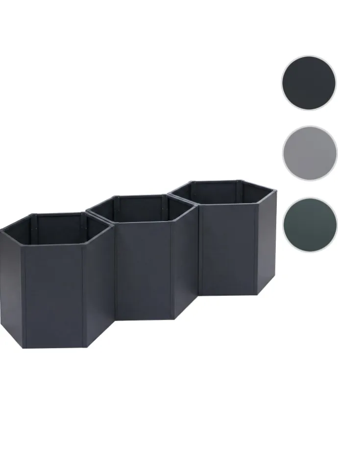 3er-Set Hochbeet P64, Anthrazit