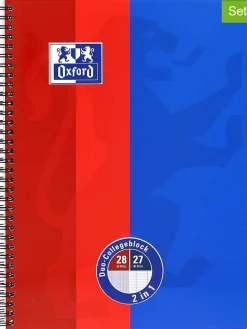 2er-Set: 2in1-Duo-Collegeblöcke "Touch - Lineatur 27 und 28" in Rot/ Blau