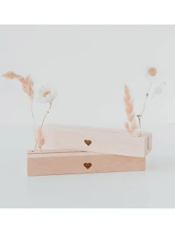 2er-Set: Karten- und Blumenständer in Natur - (B)12 x (H)2 cm