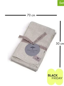 2er-Set: Küchenhandtücher "Knysna" in Taupe - (L)70 x (B)50 cm