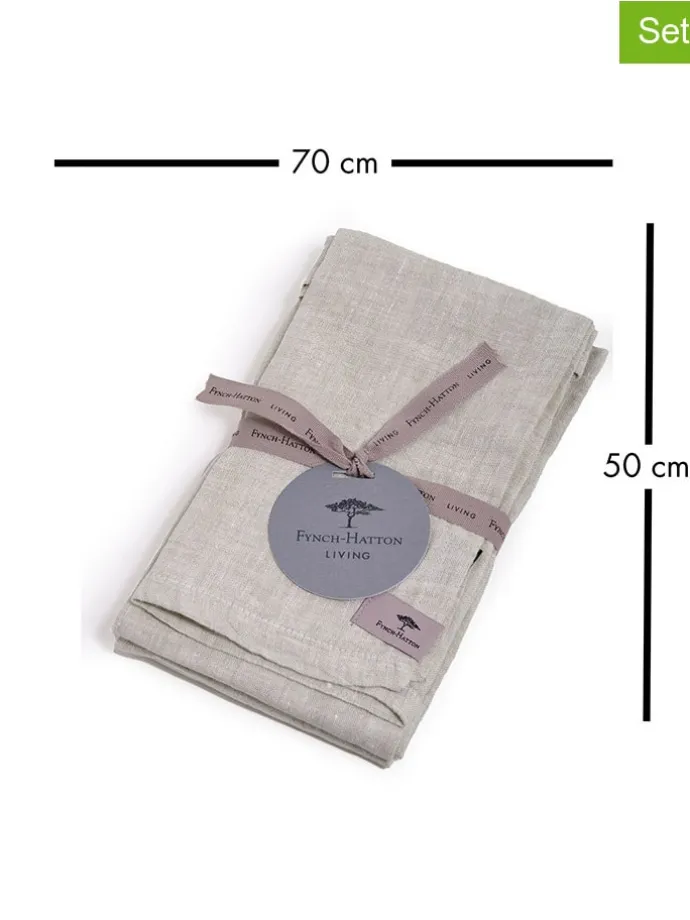 2er-Set: Küchenhandtücher "Knysna" in Taupe - (L)70 x (B)50 cm