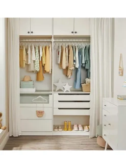 50er-Set: Kinderkleiderbügel in Weiß/ Roségold - (B)30 x (H)20,5 cm