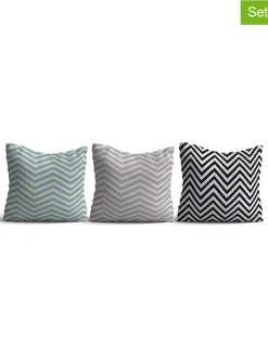 3er-Set: Kissen in Mint/ Schwarz/ Hellgrau - (L)43 x (B)43 cm