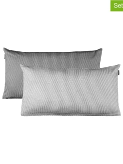 2er-Set: Kissenhüllen in Anthrazit/ Hellgrau