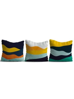 3er-Set: Kissenhüllen in Bunt