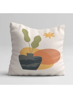 4er-Set: Kissenhüllen in Weiß/ Orange