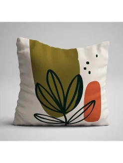 4er-Set: Kissenhüllen in Weiß/ Khaki