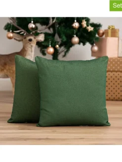 2er-Set: Kissenhüllen ''Lights'' in Grün