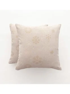 2er-Set: Kissenhüllen ''Sparkle'' in Beige/ Gold