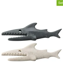 20er-Set: Klammern "Sharky" in Beige/ Anthrazit