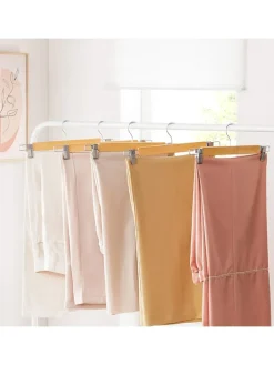 8er-Set: Kleiderbügel in Hellbraun/ Silber - (B)34 x (H)12,5 cm