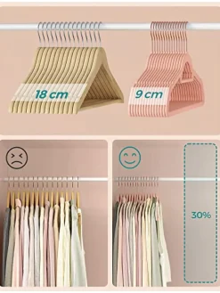 50er-Set: Kleiderbügel in Rosa/ Roségold - (B)43,5 x (H)22,5 cm