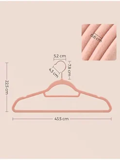 50er-Set: Kleiderbügel in Rosa/ Roségold - (B)43,5 x (H)22,5 cm