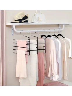 4er-Set: Kleiderbügel in Schwarz/ Silber - (B)32 x (H)35 cm