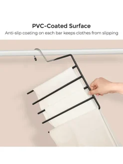 4er-Set: Kleiderbügel in Schwarz/ Silber - (B)32 x (H)35 cm