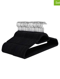 50er-Set: Kleiderbügel in Schwarz/ Silber- (B)43,5 x (H)22,5 cm