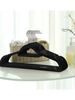 50er-Set: Kleiderbügel in Schwarz/ Silber- (B)43,5 x (H)22,5 cm