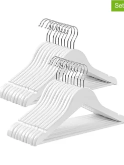 20er-Set: Kleiderbügel in Weiß/ Silber - (B)35 x (H)20 cm