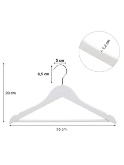 20er-Set: Kleiderbügel in Weiß/ Silber - (B)35 x (H)20 cm