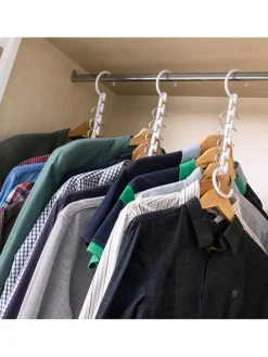 8er-Set: Kleiderbügel-Organizer in Weiß - (L)26 cm