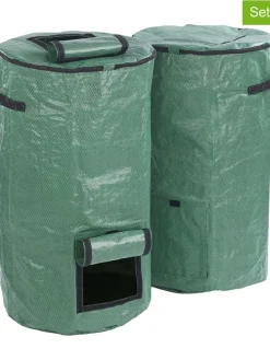 2er-Set: Komposttaschen in Grün, 2x 125 l