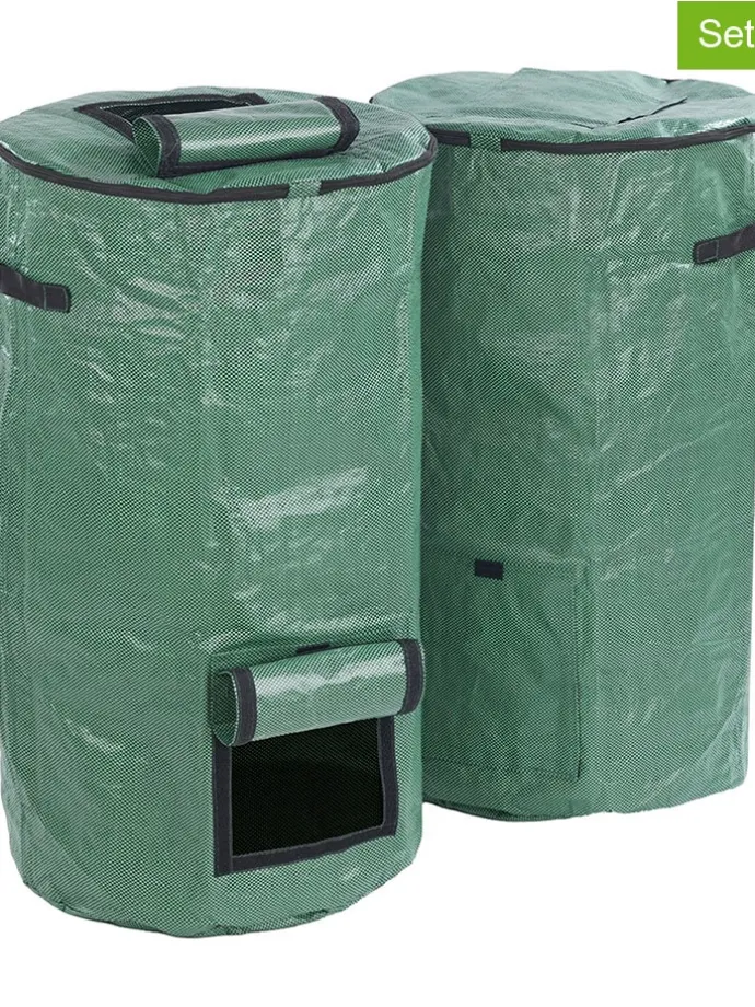 2er-Set: Komposttaschen in Grün, 2x 125 l
